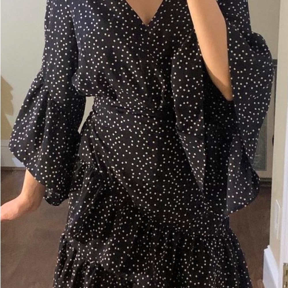 Lulu’s Bell sleeve Dot Dress